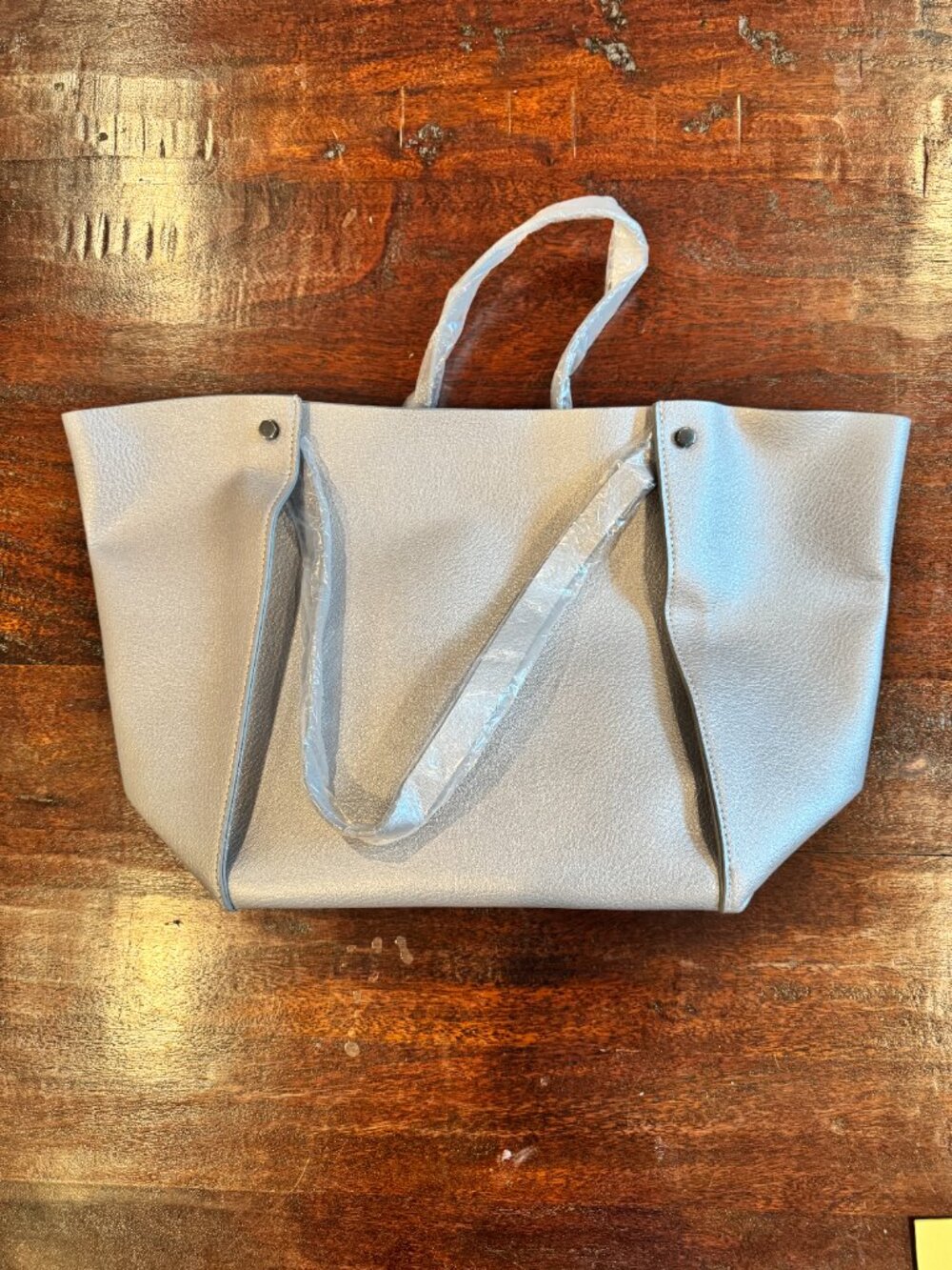 Neiman Marcus Silver Metallic Vegan Leather Exclusive Tote Bag NWOT - Picture 5 of 7
